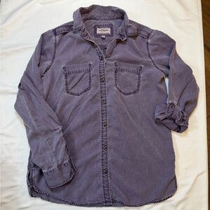 Express size XS purple boyfriend button down shirt